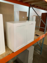 Cambridge Shaker Assembled 30x24x12.5 in. Wall Cabinet with 2 Soft Close Doors in White