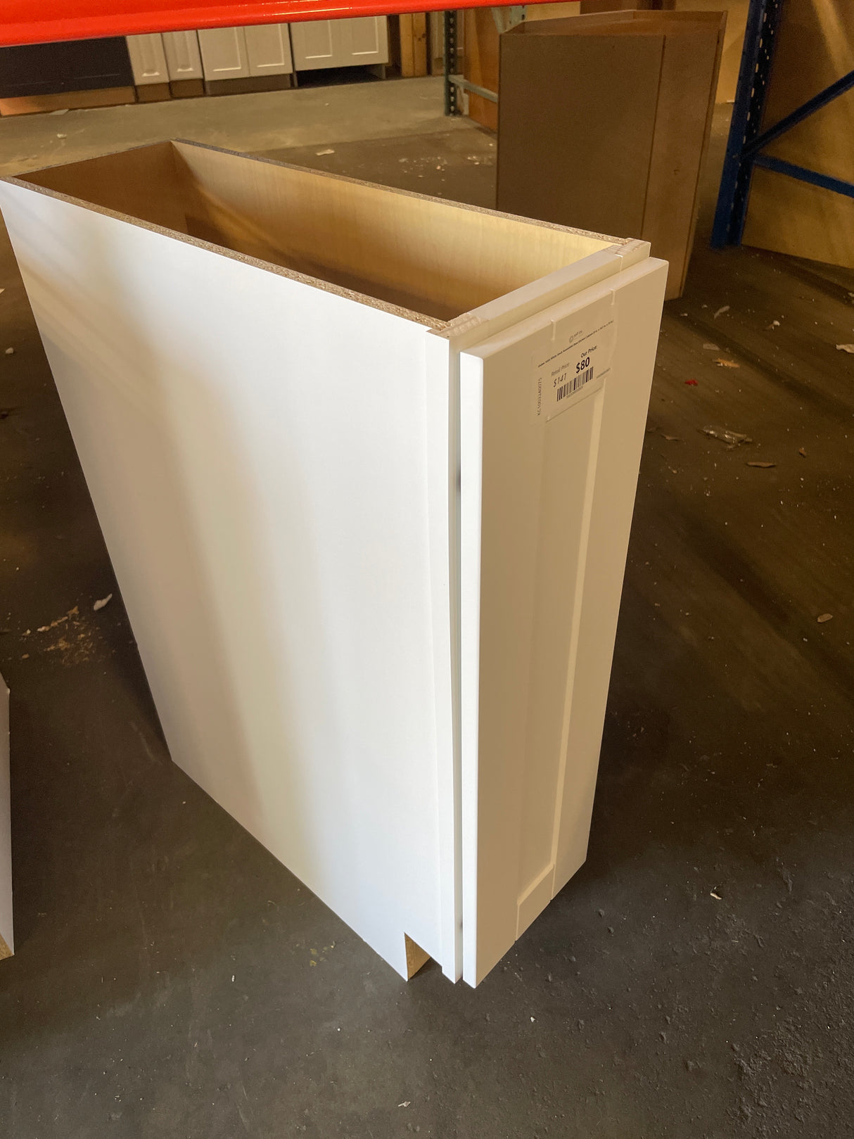 Shaker Satin White Stock Assembled Base Kitchen Cabinet (9 in. x 34.5 in. x 24 in.)