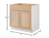 30 in. W x 24 in. D x 34.5 in. H Ready to Assemble Base Kitchen Cabinet in Unfinished with CLICKREADY Technology