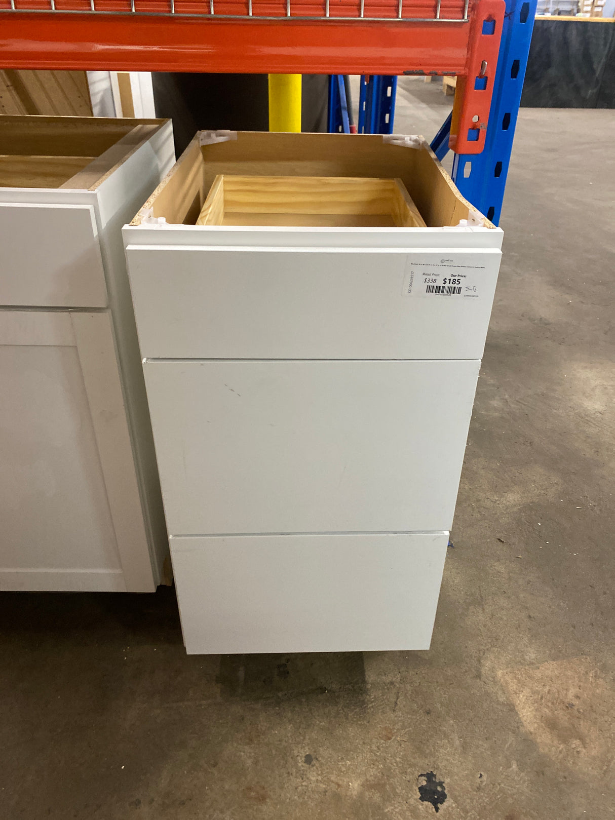 Westfield 18 in. W x 23.75 in. D x 35 in. H Shaker Stock Drawer Base Kitchen Cabinet in Feather White