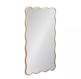 Viona Gold 24 in. W x 42 in. H MidCentury Scalloped Wood Wall Mirror