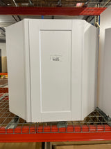 Shaker 24 in. W x 12 in. D x 30 in. H Assembled Diagonal Corner Wall Cabinet in Satin White
