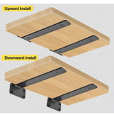 12-Pack 6 in. Black Hidden L Shelf Bracket, 1/5 in. Thicked Iron Floating Shelf Brackets, Industrial Metal Brackets