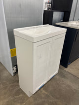 Penlee 25 in. Single Sink White Bath Vanity with White Cultured Marble Top (Assembled)