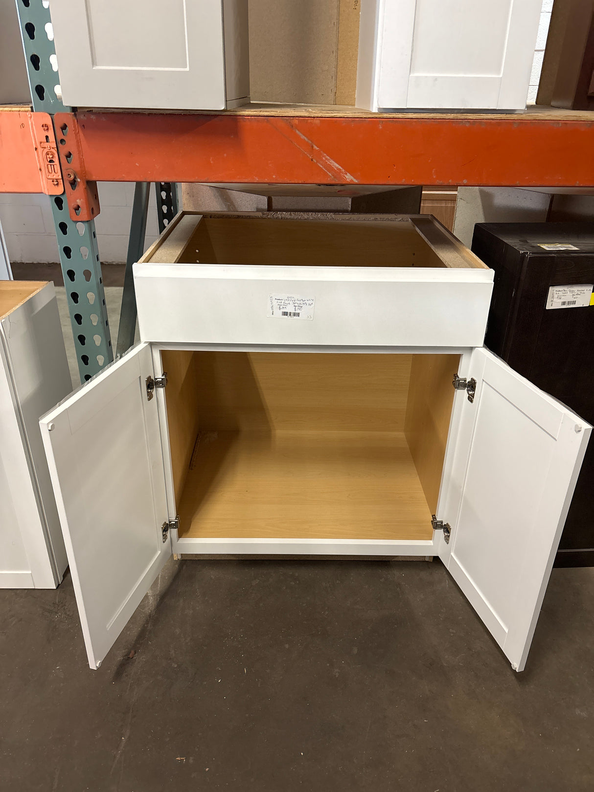 Westfield Feather White Shaker Stock Sink Base Kitchen Cabinet (30 in. W x 23.75 in. D x 35 in. H)