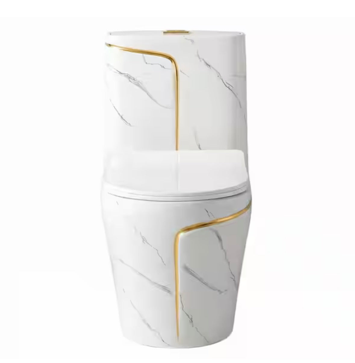 1.6 Gallons GPF Elongated One Piece Toilet with Comfort Height Toilets in White Seat Included