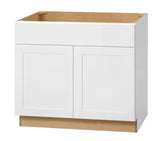 Avondale 36 in. W x 24 in. D x 34.5 in. H Ready to Assemble Plywood Shaker ADA Sink Base Kitchen Cabinet in Alpine White