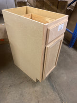 Hampton 15 in. W x 24 in. D x 34.5 in. H Assembled Base Kitchen Cabinet in Unfinished