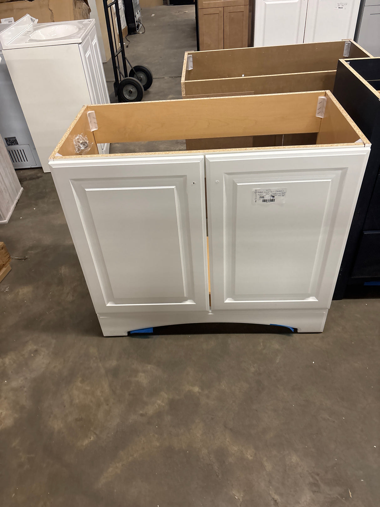 Glacier Bay 37 in. W x 19 in. D x 35 in. H Single Sink Freestanding Bath Vanity in White without Top