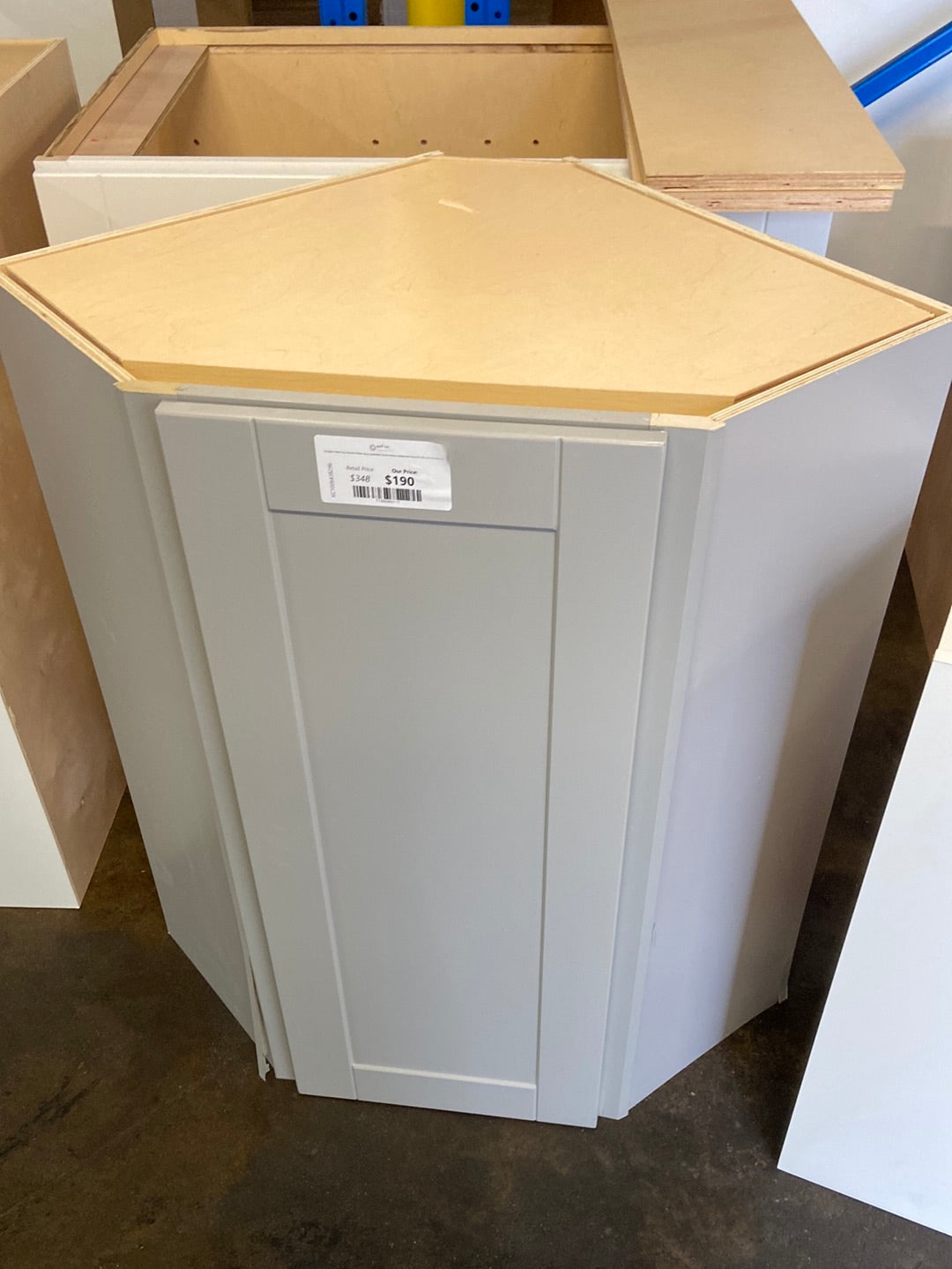 Arlington Veiled Gray Plywood Shaker Stock Assembled Corner Kitchen Cabinet Soft Close 20 in W x 12 in D x 36 in H