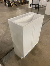 Penlee 25 in. Single Sink White Bath Vanity with White Cultured Marble Top (Assembled)