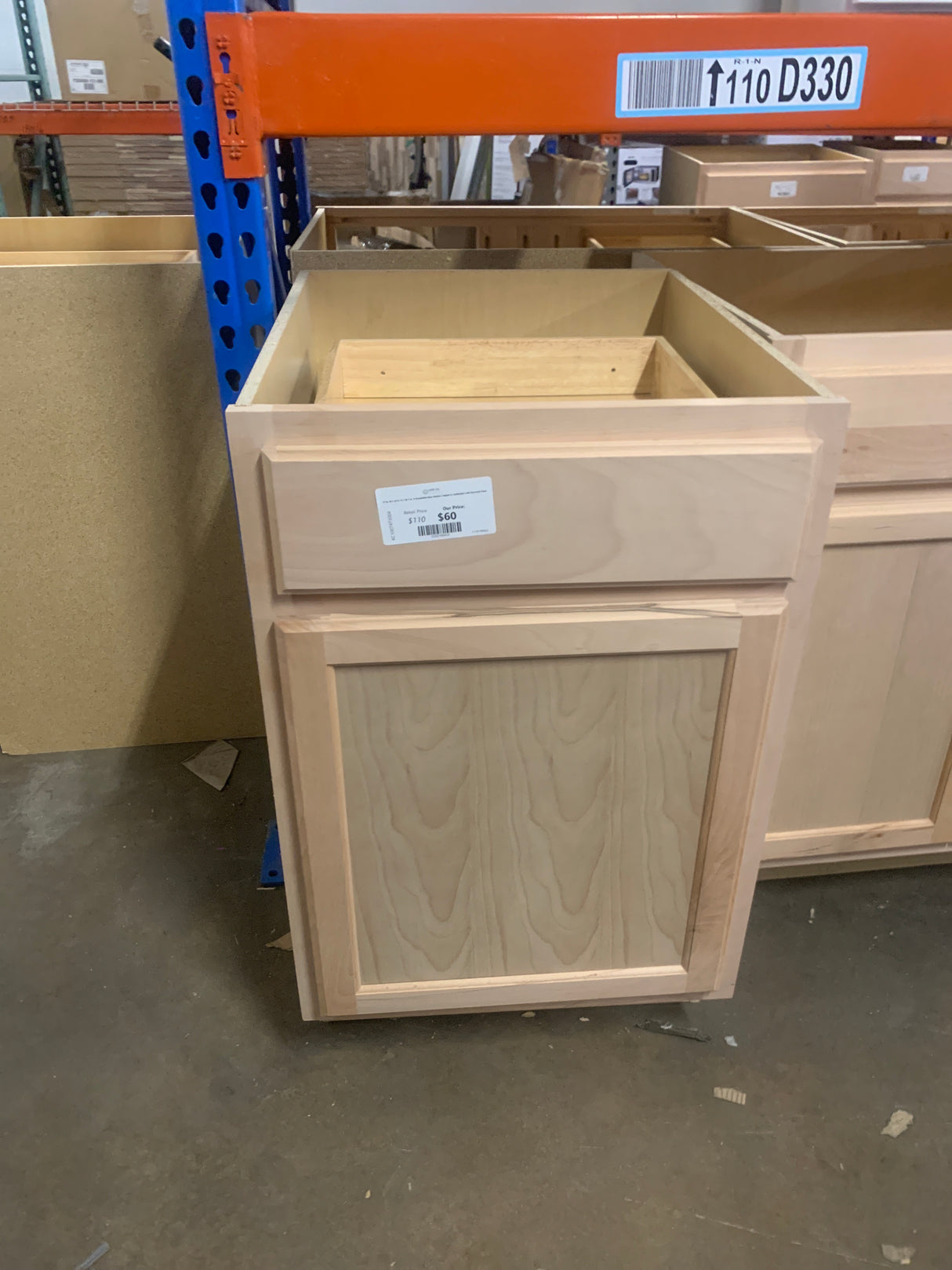 21 in. W x 24 in. D x 34.5 in. H Assembled Base Kitchen Cabinet in Unfinished with Recessed Panel