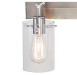 Regan 4.5 in. 1-Light Brushed Nickel Wall Bath Light with Clear Glass Shade