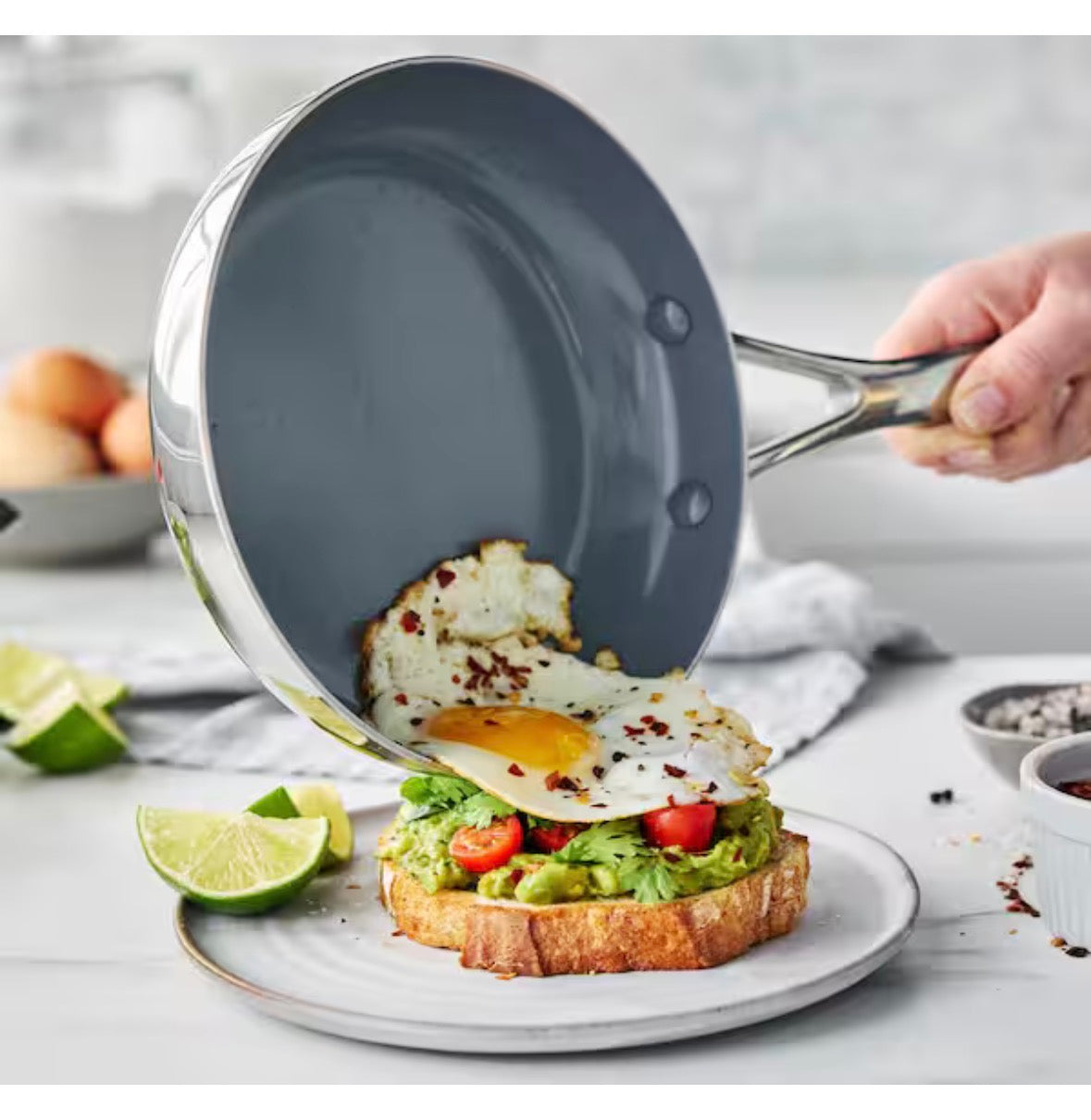 Valencia Pro 10-Piece Stainless Steel Ceramic Nonstick Cookware Set