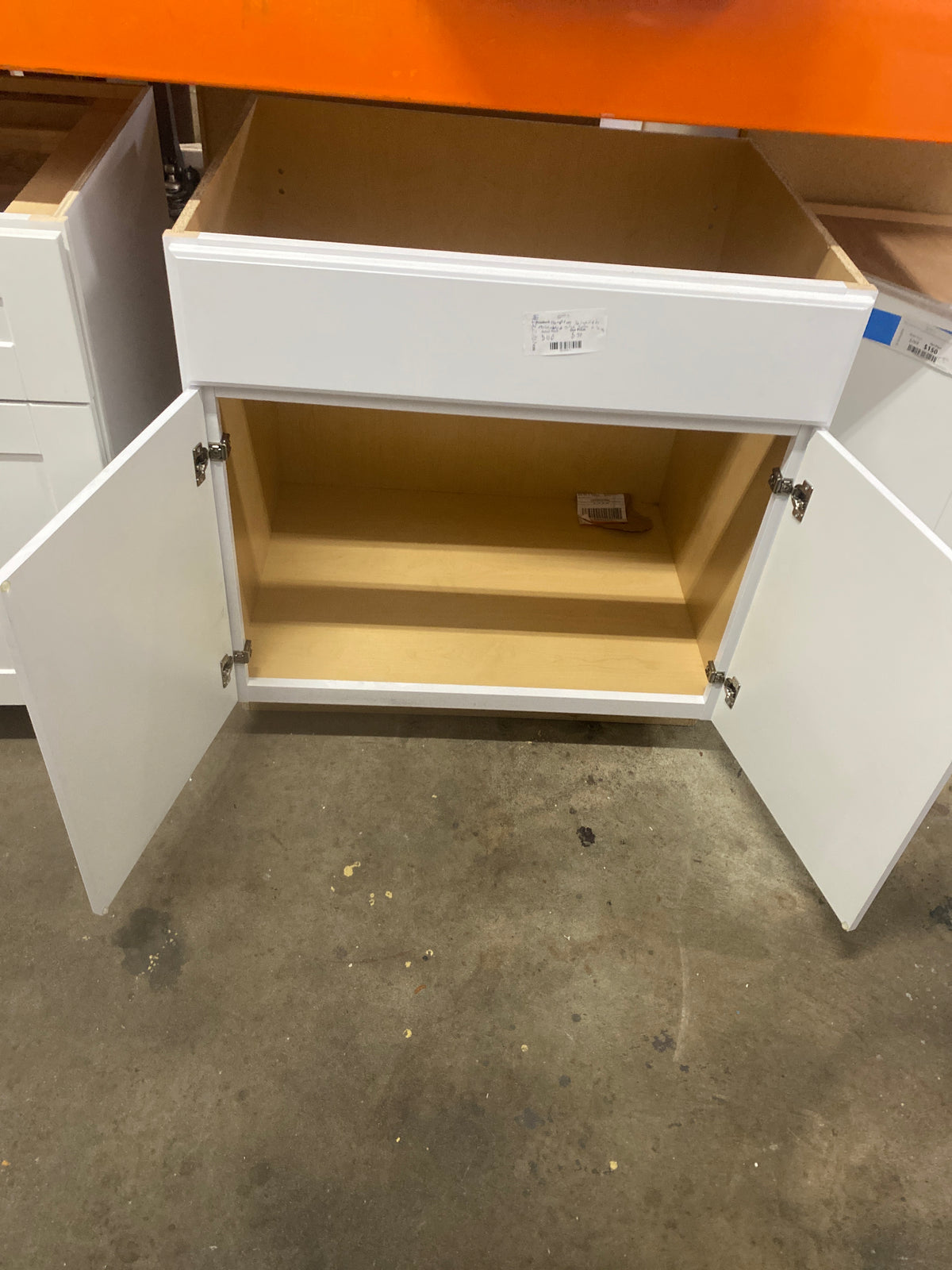 Hampton 36 in. W x 24 in. D x 34.5 in. H Assembled Sink Base Kitchen Cabinet in Satin White