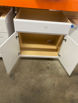 Hampton 36 in. W x 24 in. D x 34.5 in. H Assembled Sink Base Kitchen Cabinet in Satin White