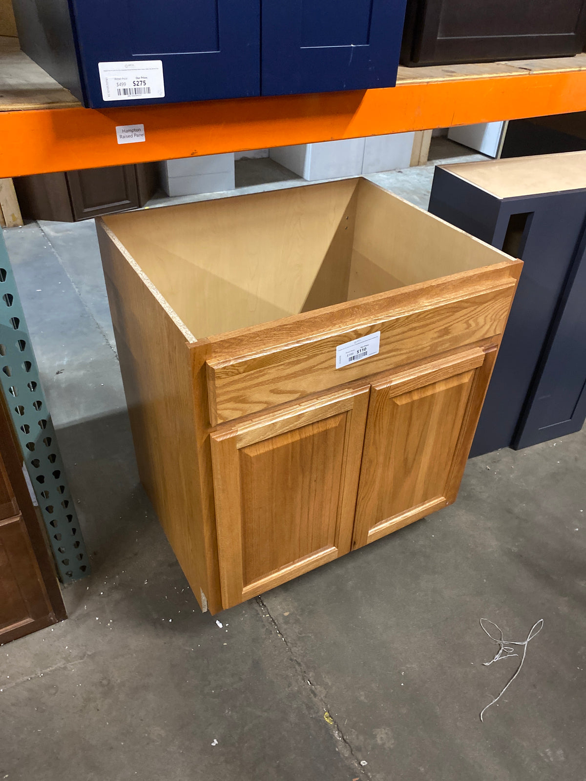 Hampton 30 in. W x 24 in. D x 34.5 in. H Assembled Sink Base Kitchen Cabinet in Medium Oak