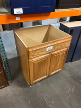 Hampton 30 in. W x 24 in. D x 34.5 in. H Assembled Sink Base Kitchen Cabinet in Medium Oak