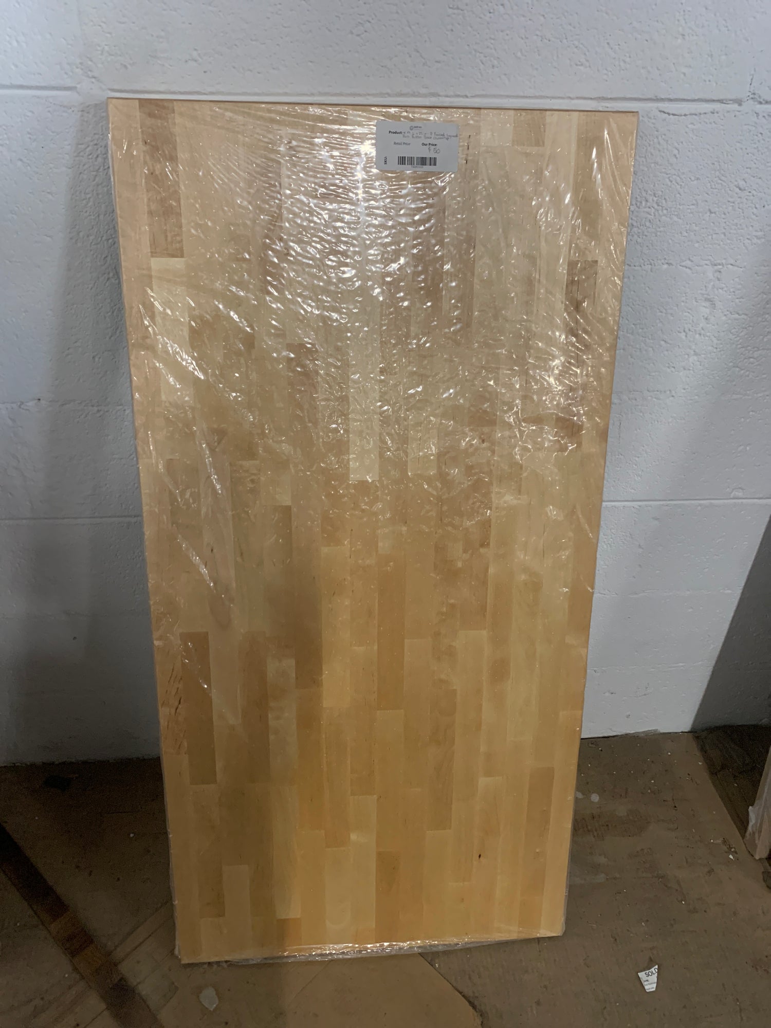 4 ft. L x 25 in. D Finished Engineered Birch Butcher Block Countertop