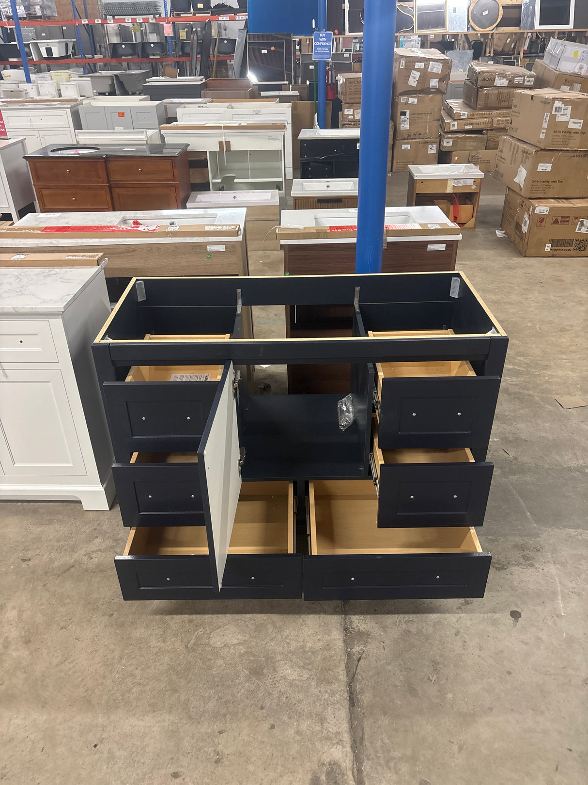 Craye 48 in. W x 22 in. D x 34 in. H Freestanding Bath Vanity Cabinet without Top in Deep Blue