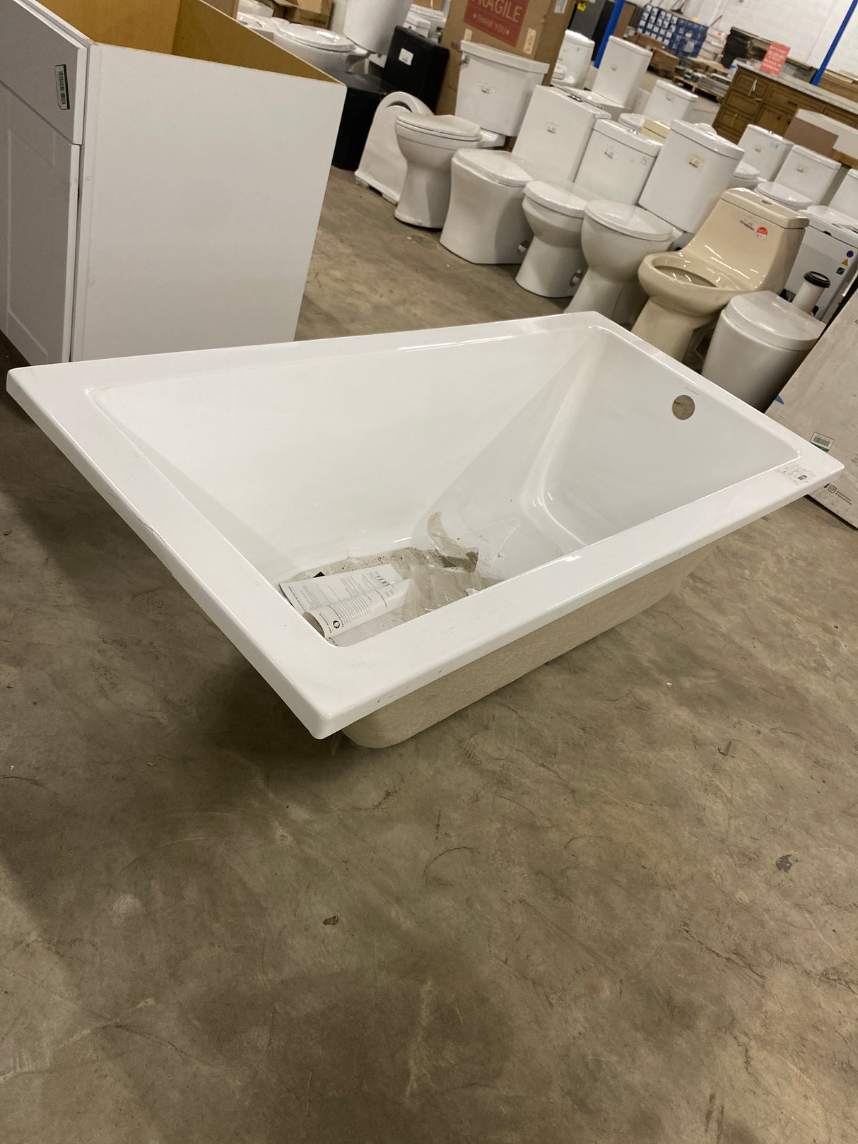 Voltaire 60 in. x 30 in. Acrylic Drop-In Reversible Drain Bathtub in White