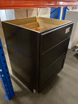 Shaker 24 in. W x 24 in. D x 34.5 in. H Assembled Drawer Base Kitchen Cabinet in Java with Ball-Bearing Glides