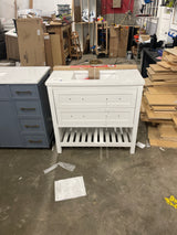 Autumn 36 in. W x 19 in. D x 34.5 in. H Single Sink Bath Vanity in White with White Engineered Stone Top