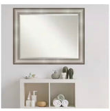 Imperial 33 in. x 27 in. Modern Rectangle Framed Silver Bathroom Vanity Mirror