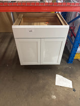 Courtland Shaker Assembled 30 in. x 34.5 in. x 24 in. Stock Base Kitchen Cabinet in Polar White Finish
