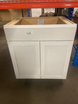 Westfield Feather White Shaker Stock Sink Base Kitchen Cabinet (30 in. W x 23.75 in. D x 35 in. H)