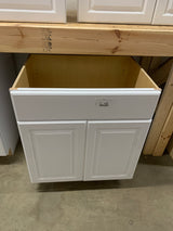 Hampton 30 in. W x 21 in. D x 34.5 in. H Assembled Bath Base Cabinet in Satin White without Shelf