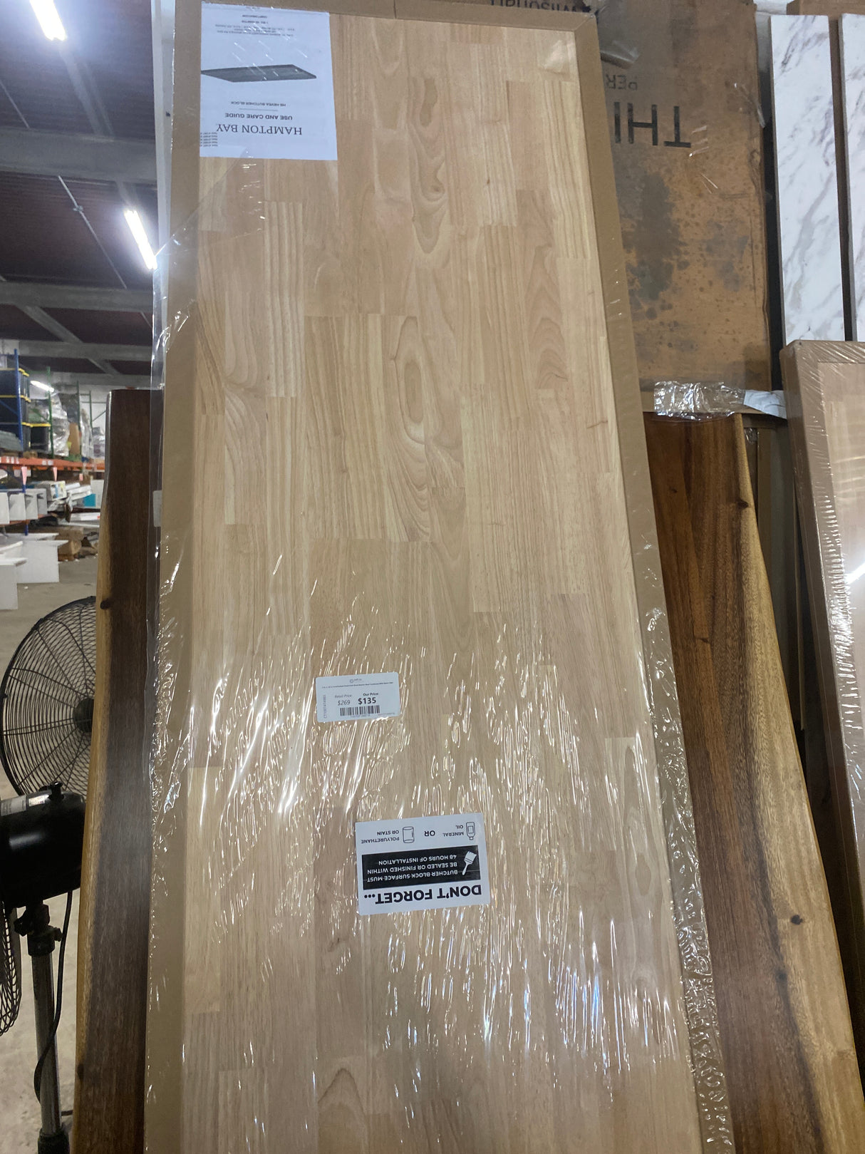 8 ft. L x 25 in. D Unfinished Hevea Solid Wood Butcher Block Countertop With Square Edge