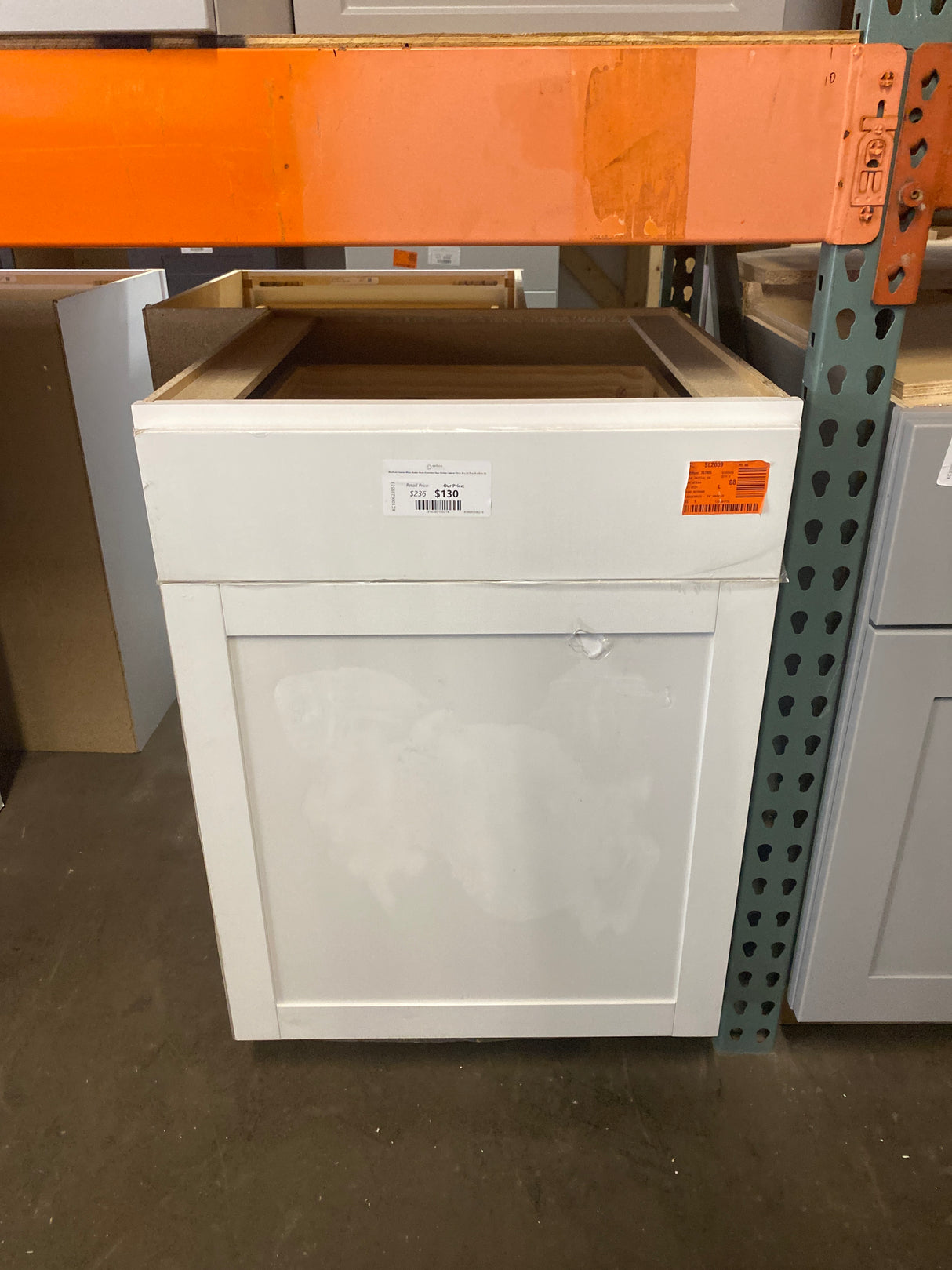 Westfield Feather White Shaker Stock Assembled Base Kitchen Cabinet (24 in. W x 23.75 in. D x 35 in. H)