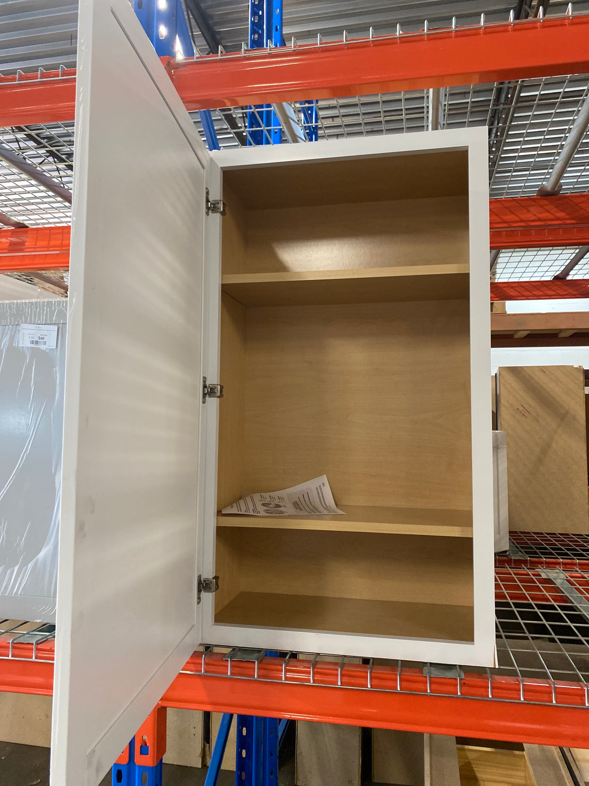 Courtland Polar White Finish Laminate Shaker Stock Assembled Wall Kitchen Cabinet 24 in. x 42 in. x 12 in.