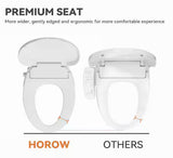 Non-Electric Bidet Seat for Elongated Toilets with Front and Rear Wash, Adjustable Water Pressure in White