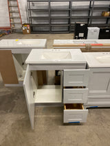 Bannister 31 in. W x 19 in. D x 35 in. H Single Sink Bath Vanity in Pearl Gray with White Cultured Marble Top