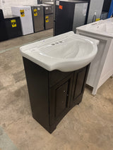 Chelsea 26 in. W x 18 in. D x 36 in. H Single Sink Freestanding Bath Vanity in Charcoal with White Porcelain Top