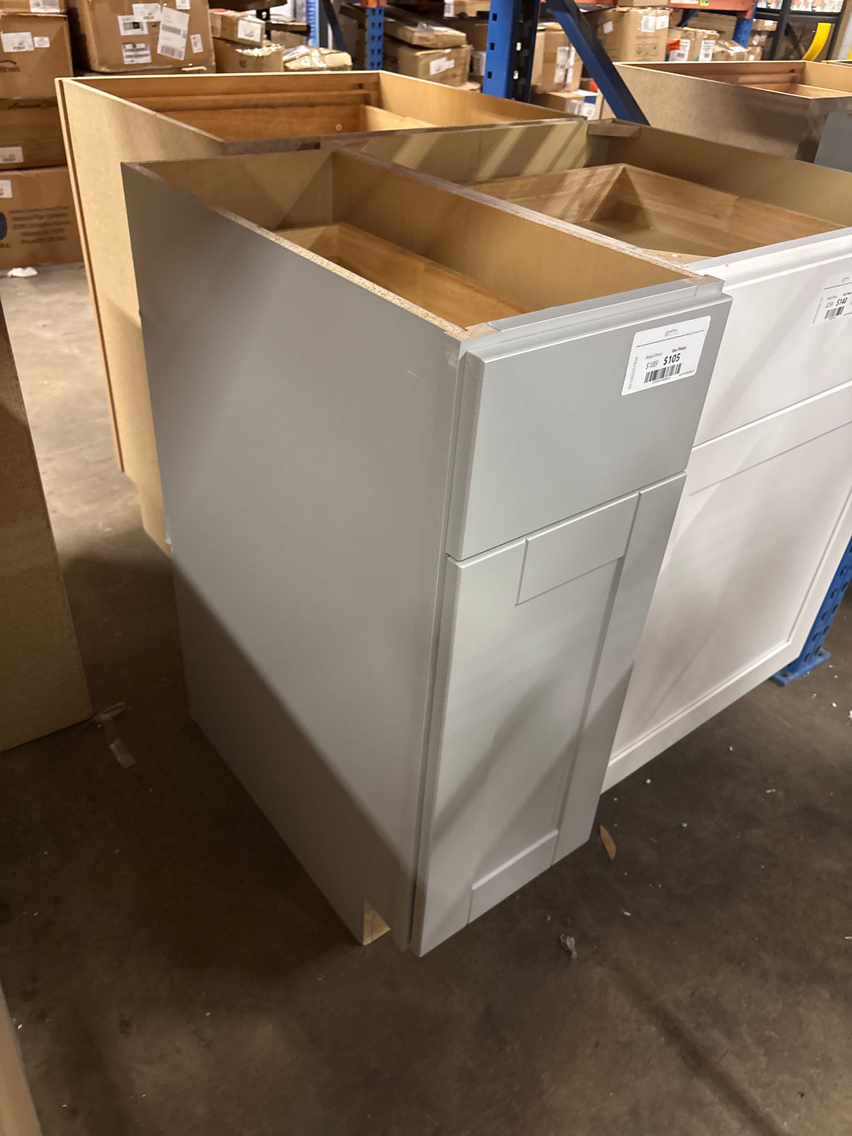 Shaker Dove Gray Stock Assembled Base Kitchen Cabinet with Ball-Bearing Drawer Glides (12 in. x 34.5 in. x 24 in.)