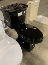 2-piece 1.0 GPF/1.28 GPF High Efficiency Dual Flush Elongated Toilet in Black, Seat Included