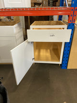Shaker Satin White Stock Assembled Base Kitchen Cabinet with Ball-Bearing Drawer Glides (21 in. x 34.5 in. x 24 in.) (Copy)