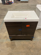 Stancliff 31 in. W x 19 in. D x 34 in. H Single Sink Bath Vanity in Elm Ember with White Cultured Marble Top