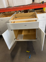 Shaker 30 in. W x 24 in. D x 34.5 in. H Assembled Base Cabinet in Satin White