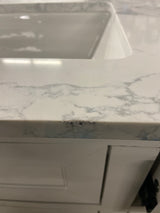 Doveton 60 in. W x 19 in. D x 34.50 in. H Bath Vanity in White with White Cultured Marble Top