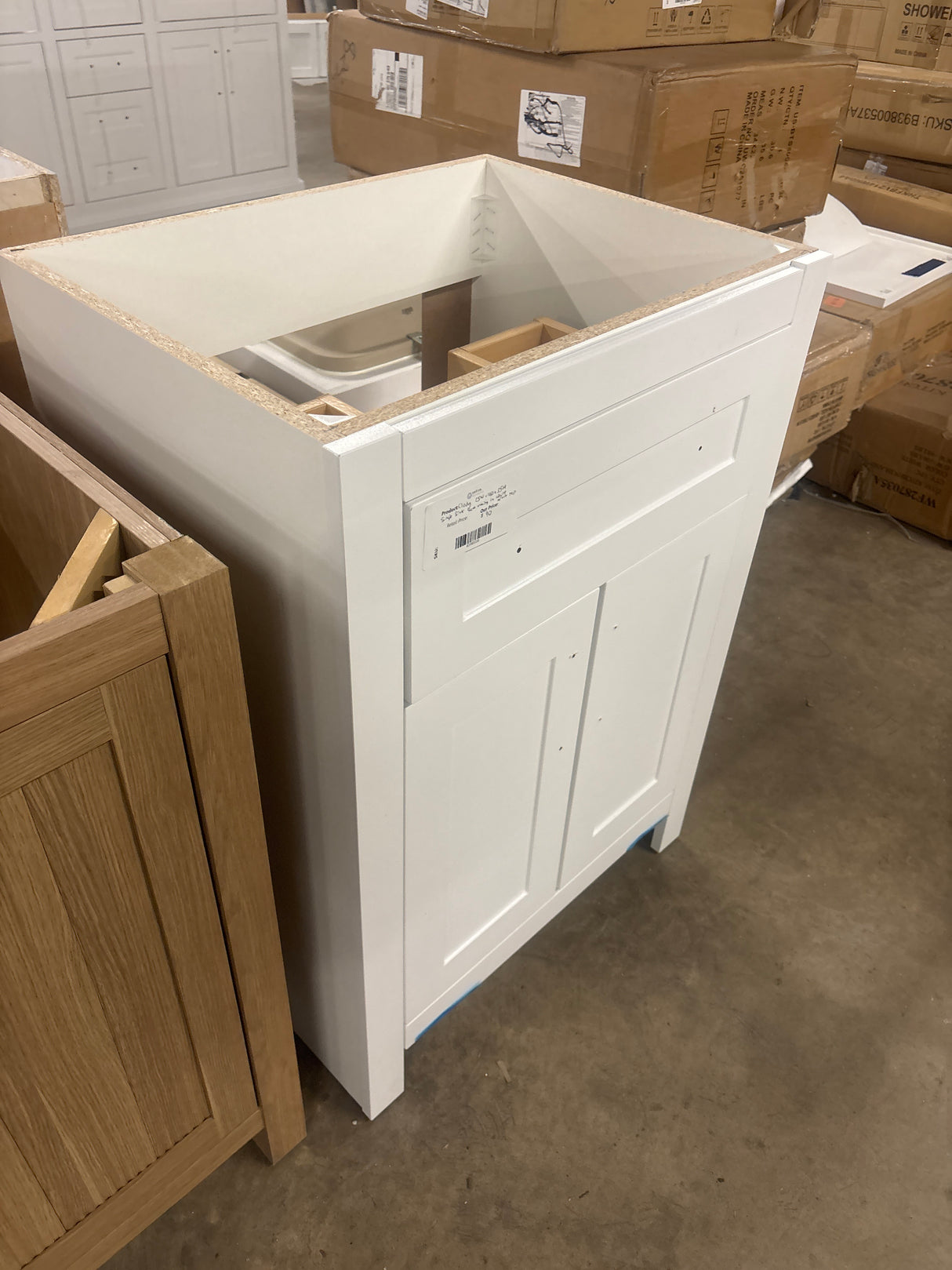 Clady 25 in. W x 19 in. D x 35 in. H Single Sink Freestanding Bath Vanity in White without Top