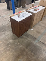Huckleberry 30 in. W x 19 in. D x 34 in. H Single Sink Bath Vanity in Spiced Walnut with White Engineered Stone Top
