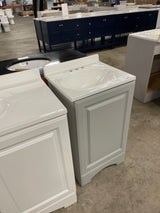 19 in. Single Sink Pearl Gray Bath Vanity with White Cultured Marble Top (Assembled)