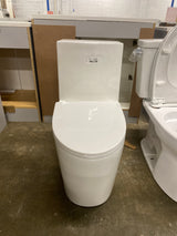 St. Tropez 1-Piece 1.28 GPF Single Flush Elongated Toilet in White Seat Included