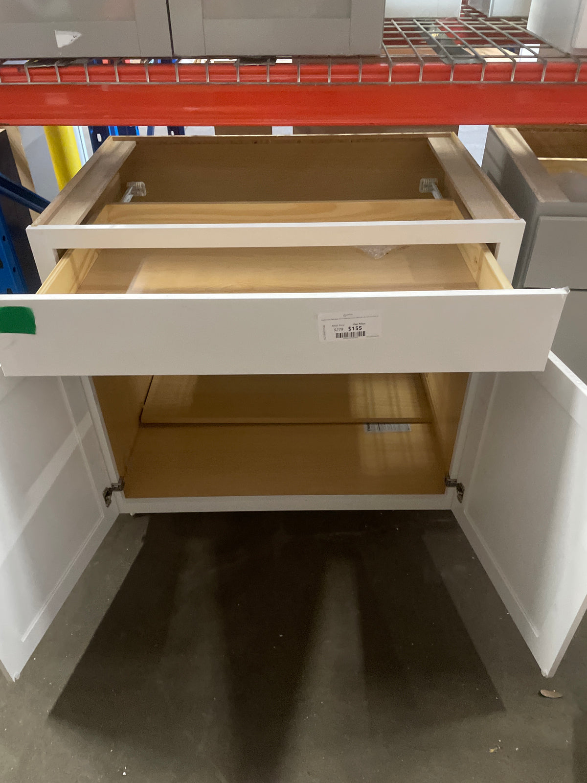 Westfield Feather White Shaker Stock Assembled Base Kitchen Cabinet (36 in. W x 23.75 in. D x 35 in. H)