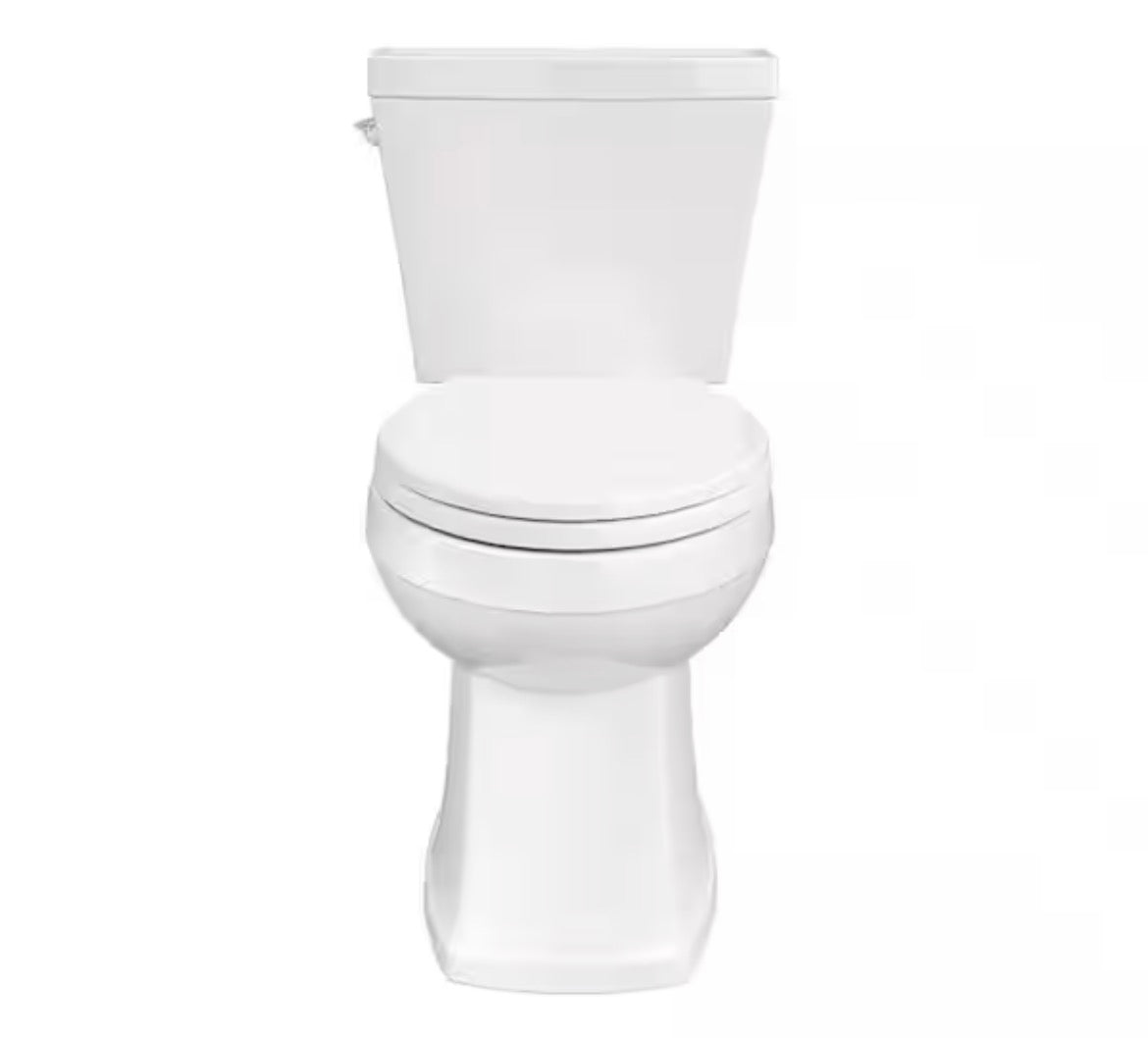 Avalanche Select 12 in. Rough-in 2-Piece 1.28 GPF Single Flush Elongated Chair Height Toilet in White Seat Included