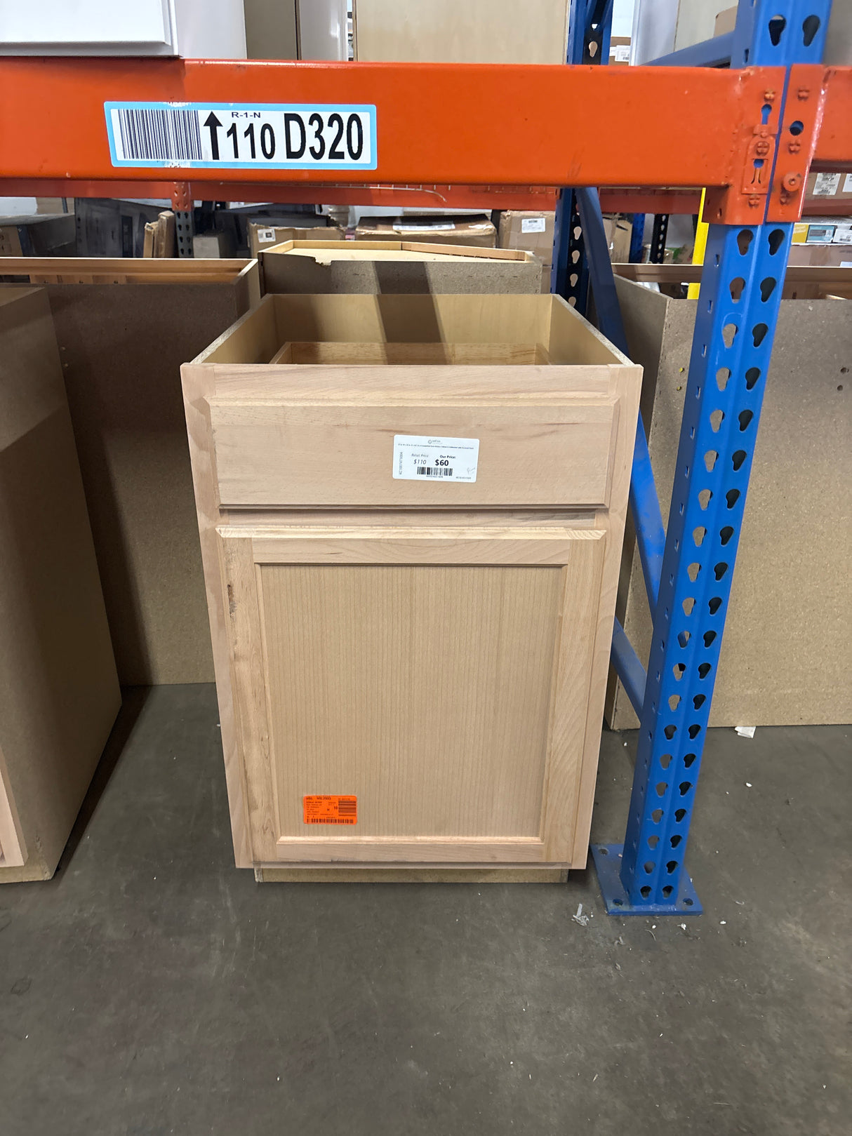 21 in. W x 24 in. D x 34.5 in. H Assembled Base Kitchen Cabinet in Unfinished with Recessed Panel